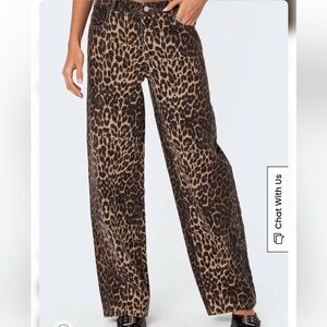 Leopard Print Wide-Leg Pants